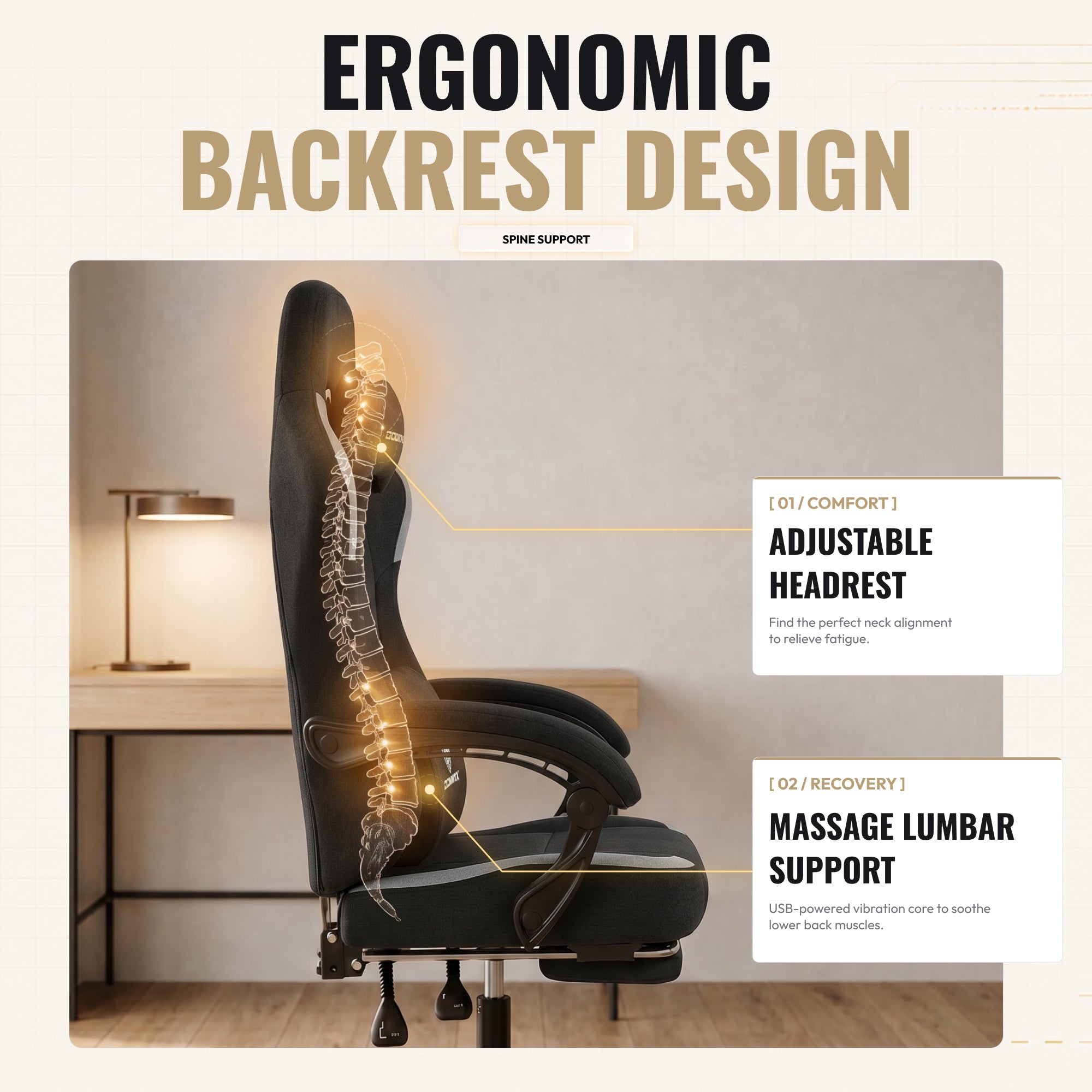 LS-66D57H Ergonomic Gaming Chair