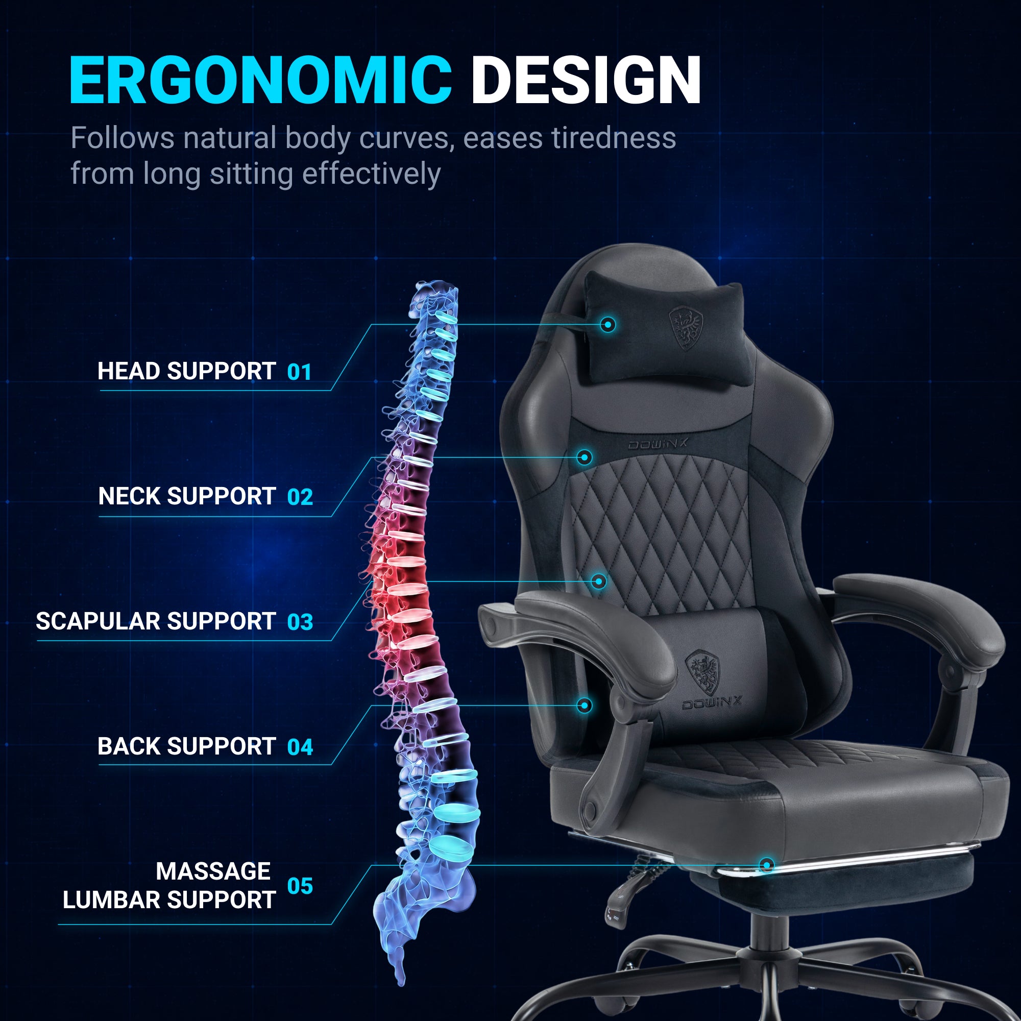 LS-66D50M Ergonomic Gaming Chair