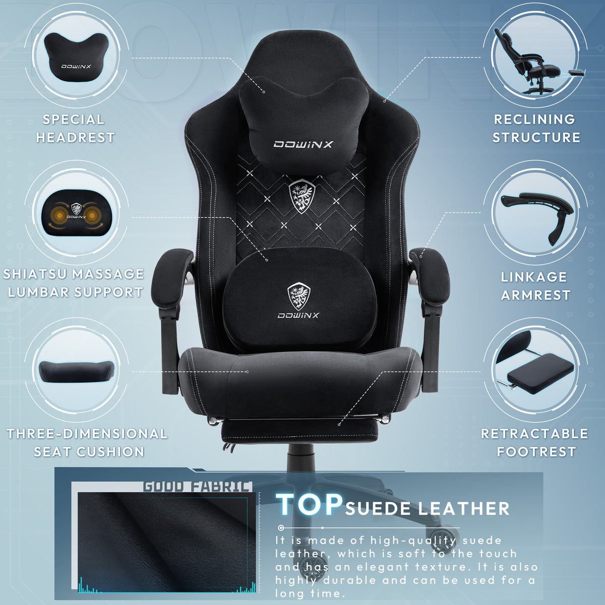 KARXAS Fabric Gaming Chair D38