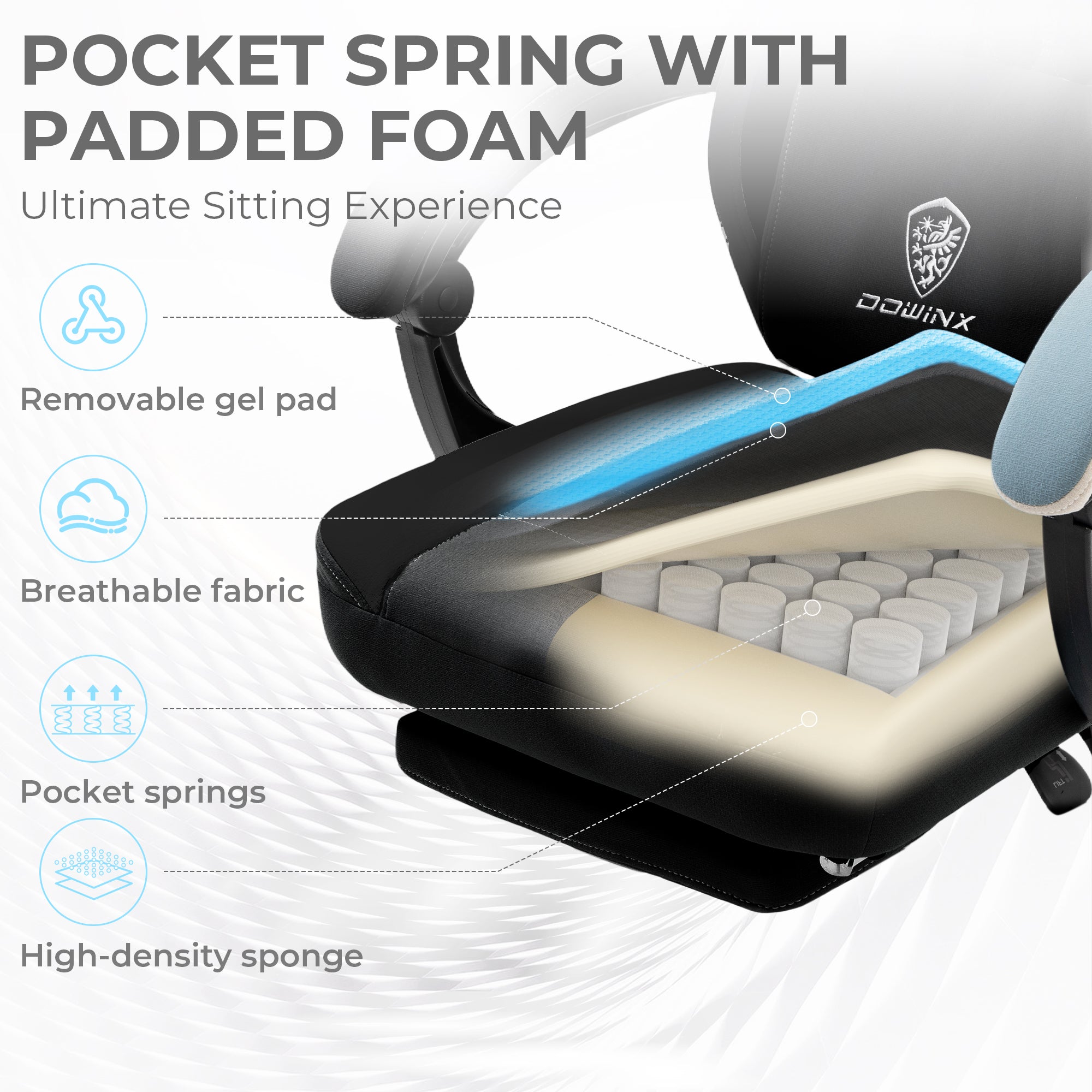 LS-6657D Breathable Fabric Gaming Chair
