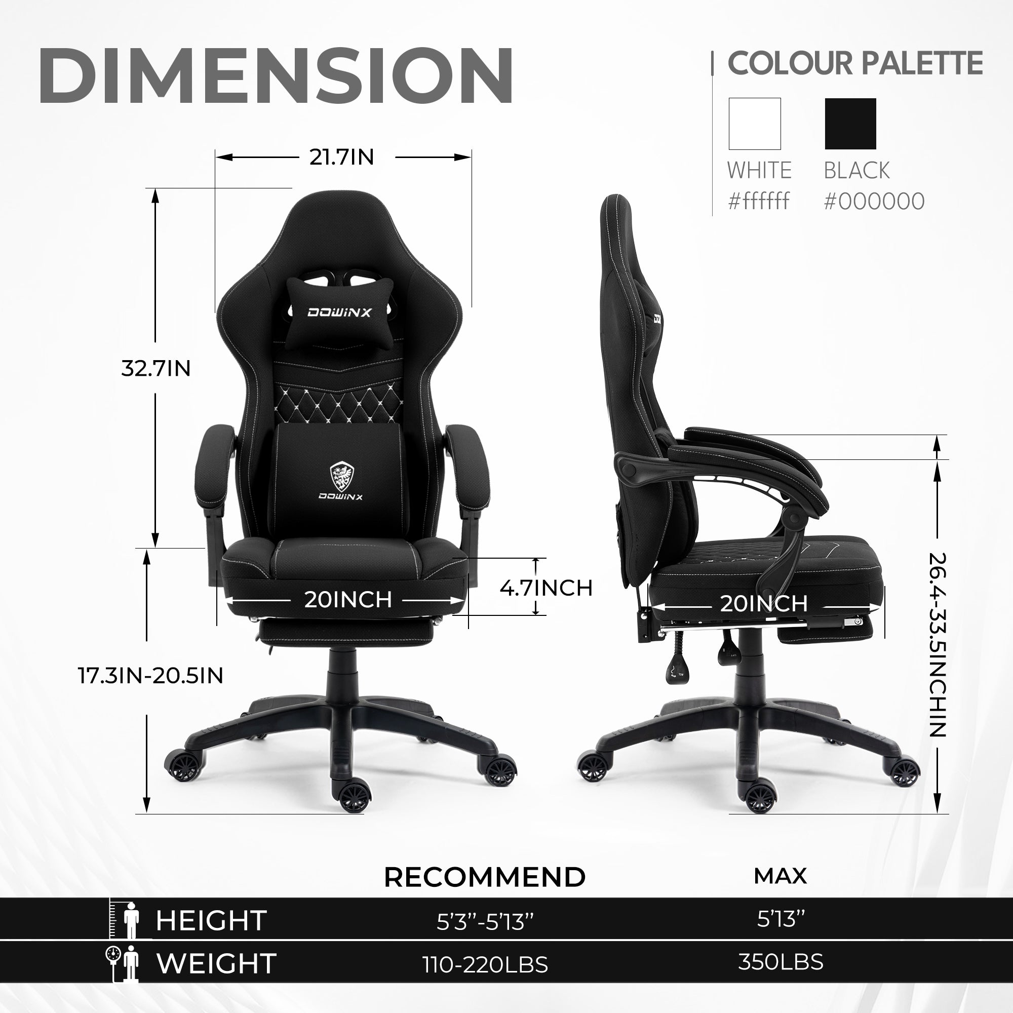LS-6657D Breathable Fabric Gaming Chair